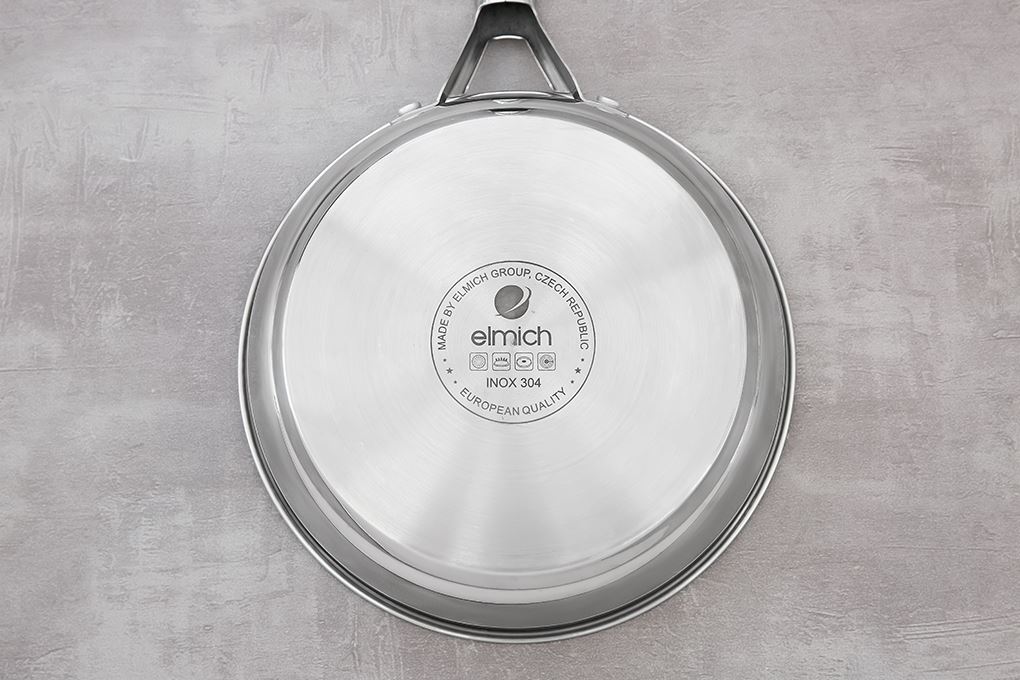 Chảo inox sâu chống dính đáy từ 24 cm Elmich EL-2459IC24 Impact bonding Màu Inox
