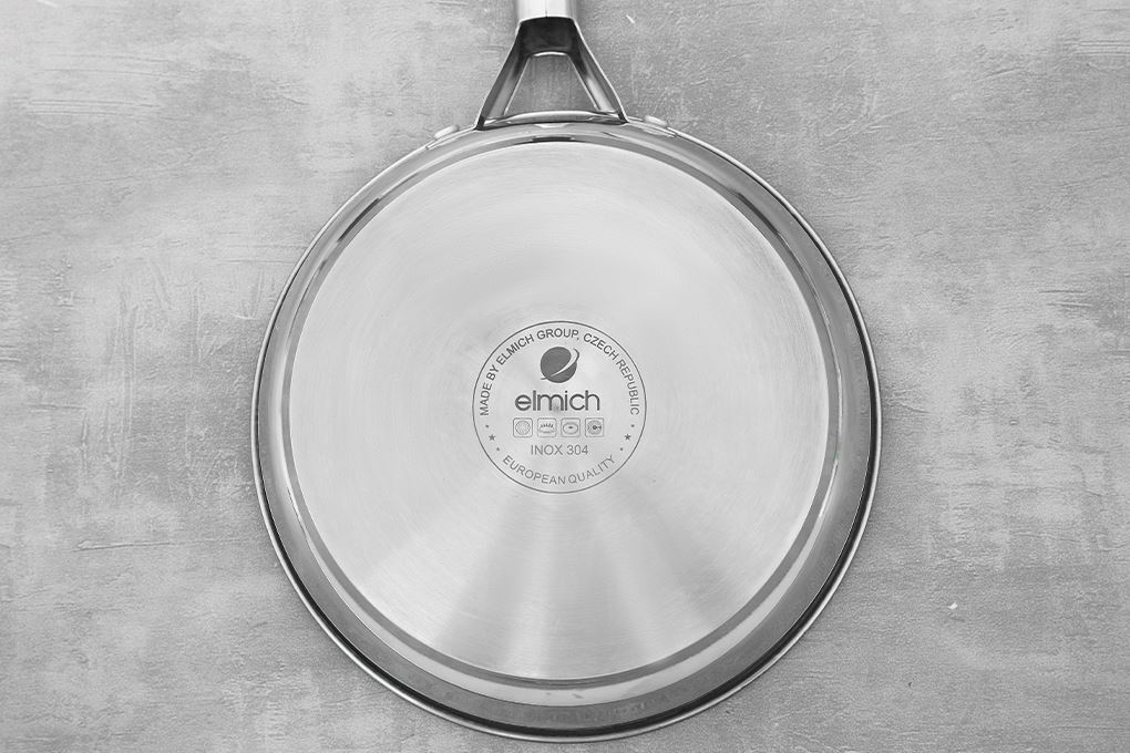 Chảo inox sâu chống dính đáy từ 26 cm Elmich EL-2459IC26 Impact bonding Màu Inox