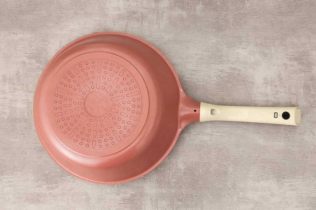 Chảo nhôm sâu chống dính vân đá đáy từ 26 cm Inochi Omi Simple HIN.CHSL.VD26 Màu Cam