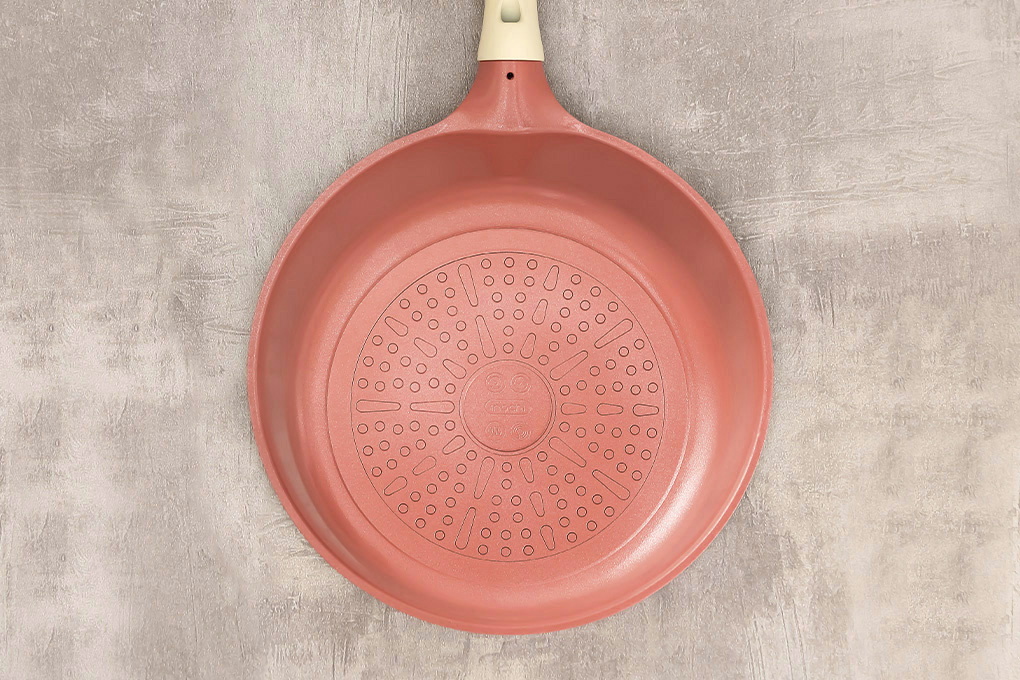 Chảo nhôm sâu chống dính vân đá đáy từ 26 cm Inochi Omi Simple HIN.CHSL.VD26 Màu Cam