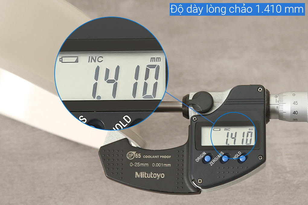 Chảo nhôm chống dính vân đá đáy từ 24 cm Inochi Omi Simple HIN.CHOS.VD24 Màu Trắng