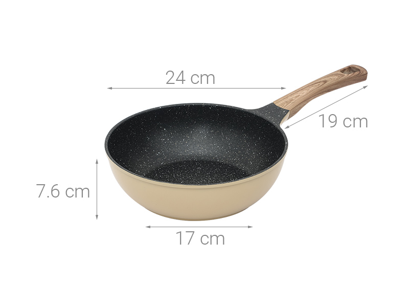 Chảo nhôm sâu chống dính vân đá đáy từ 24 cm Sunhouse SBDS24M