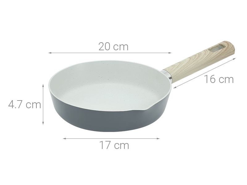 Chảo nhôm chống dính vân đá đáy từ 20 cm Delites RLJ-3020