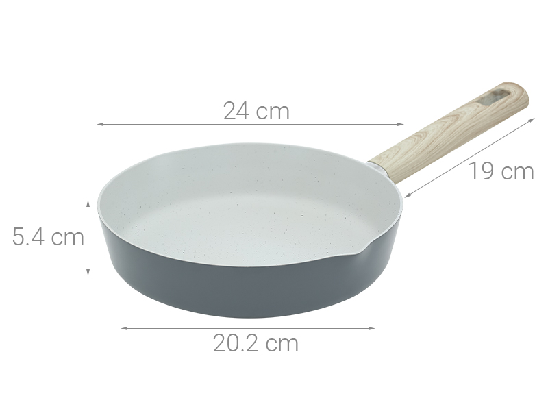 Chảo nhôm chống dính vân đá đáy từ 24 cm Delites RLJ-3024