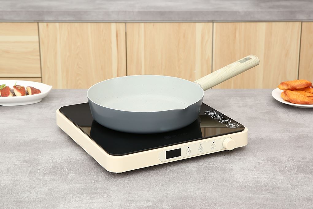 Chảo nhôm chống dính vân đá đáy từ 24 cm Delites RLJ-3024 Màu Xám