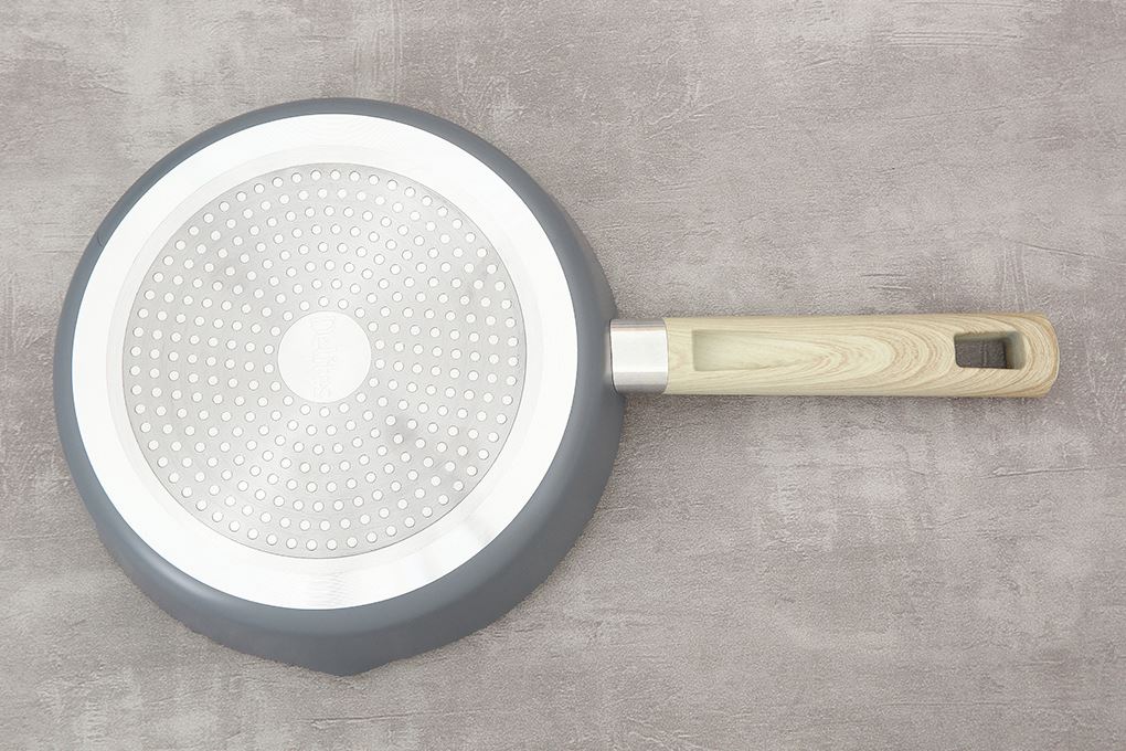 Chảo nhôm chống dính vân đá đáy từ 24 cm Delites RLJ-3024 Màu Xám