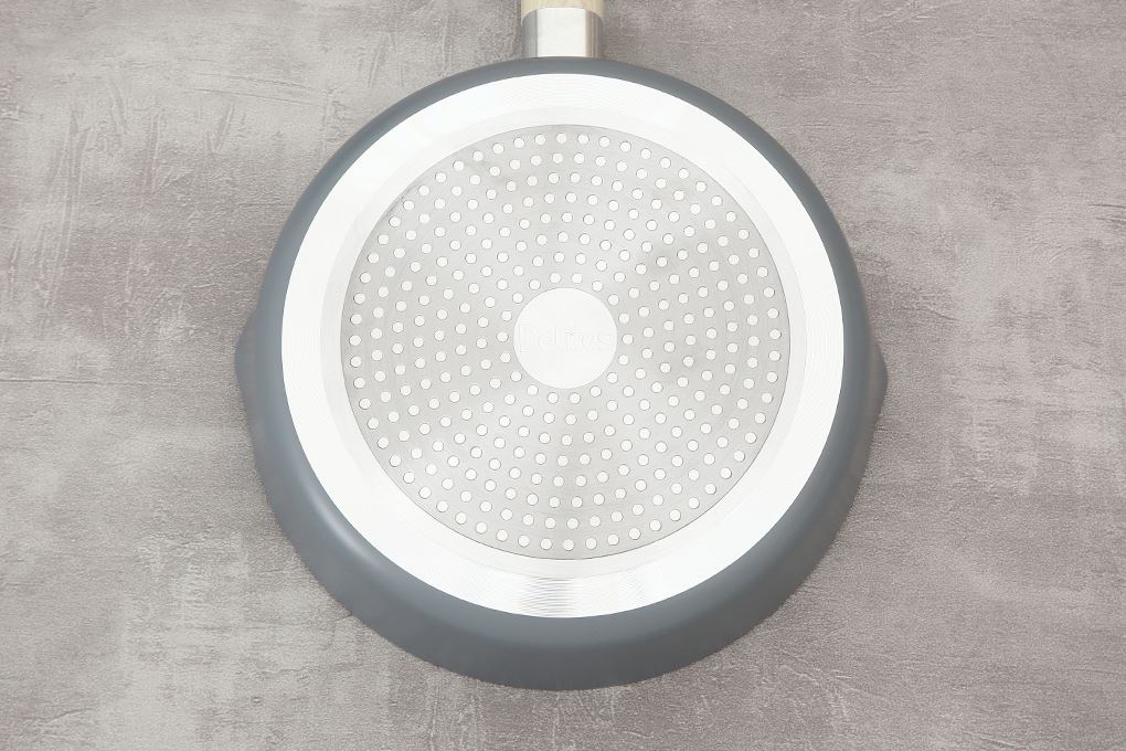 Chảo nhôm chống dính vân đá đáy từ 24 cm Delites RLJ-3024 Màu Xám