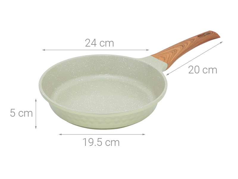 Chảo nhôm chống dính vân đá đáy từ 24 cm Delites LY-DCF5324