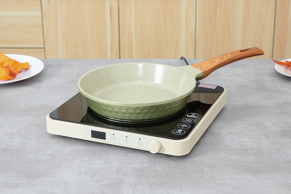 Chảo nhôm chống dính vân đá đáy từ 24 cm Delites LY-DCF5324 Màu Vàng