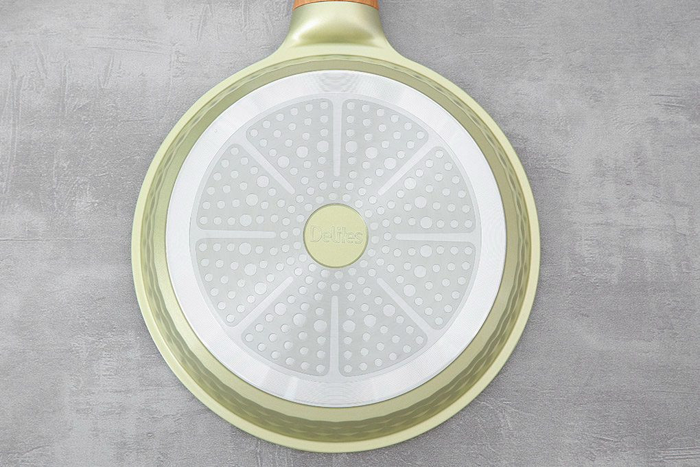 Chảo nhôm chống dính vân đá đáy từ 24 cm Delites LY-DCF5324 Màu Vàng