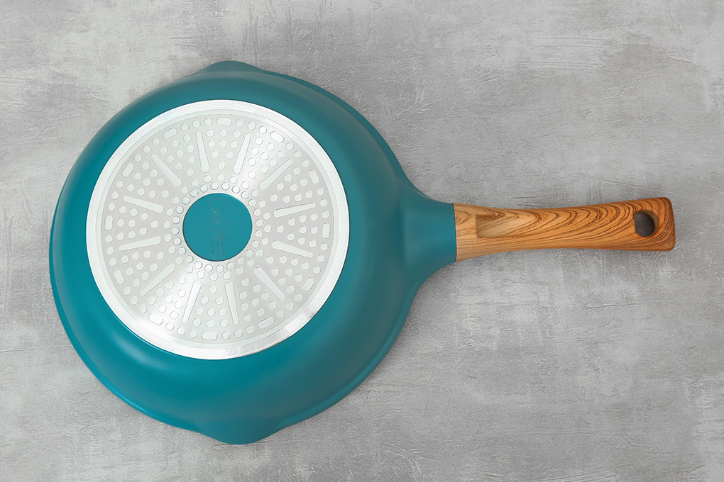 Chảo nhôm sâu chống dính vân đá đáy từ 28 cm Delites LY-DSCP1828 Màu Xanh