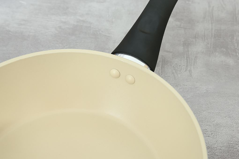 Chảo nhôm sâu chống dính vân đá đáy từ 20 cm Green Cook GCP246-20IH Màu Màu be
