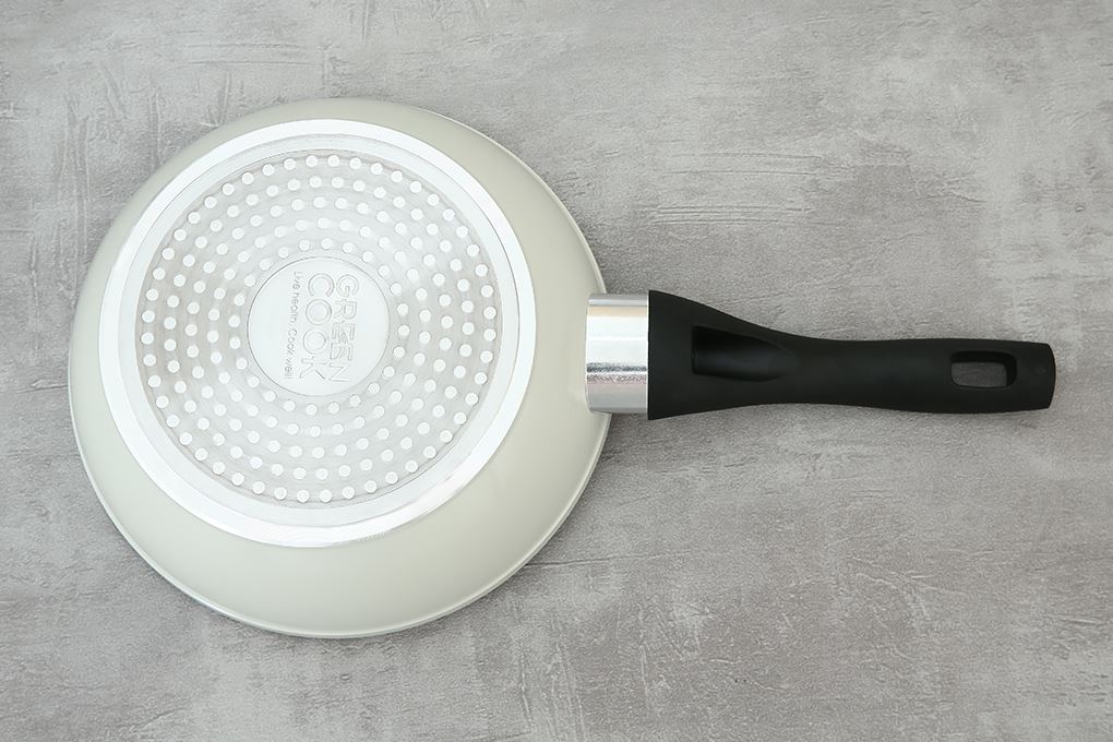 Chảo nhôm sâu chống dính vân đá đáy từ 24 cm Green Cook GCP246-24IH Màu Màu be