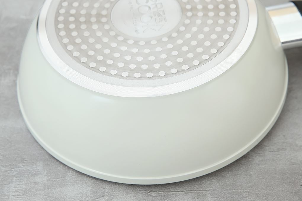 Chảo nhôm sâu chống dính vân đá đáy từ 24 cm Green Cook GCP246-24IH Màu Màu be