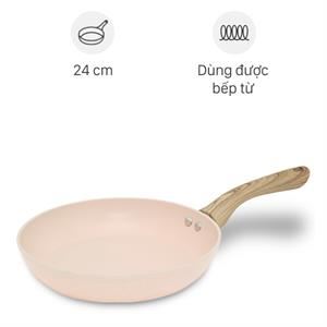 Chảo nhôm chống dính vân đá đáy từ 24 cm Sunhouse Trendy SFP24P