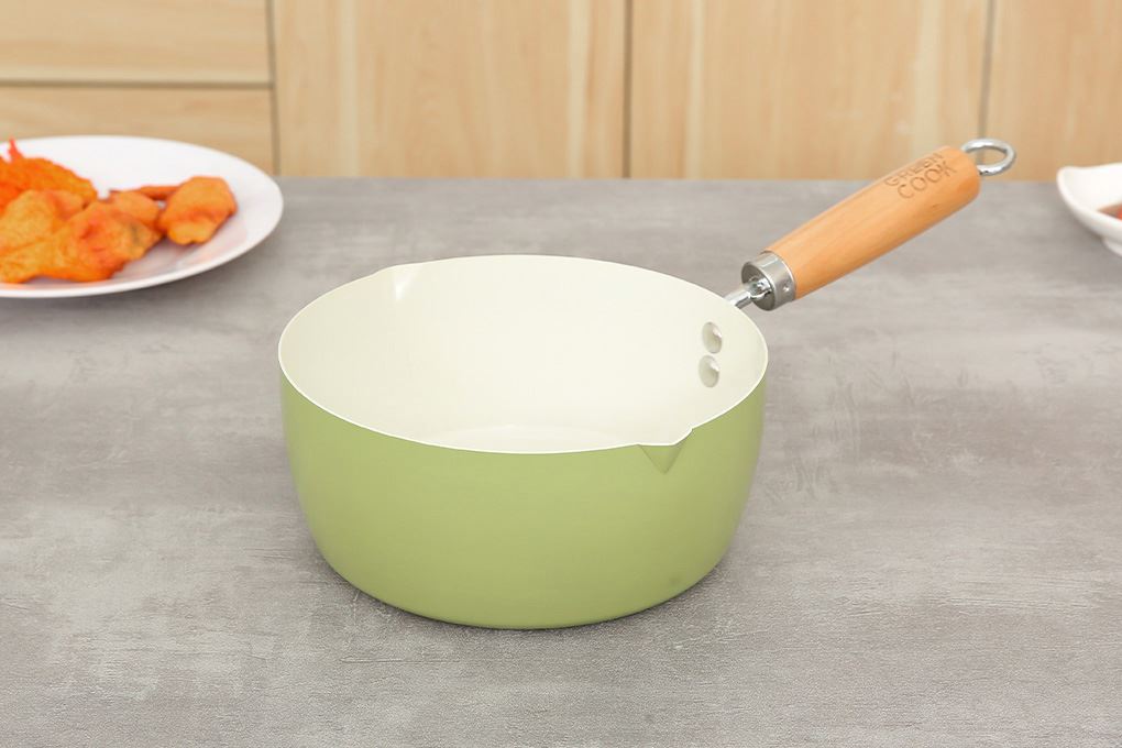 Chảo thép sâu chống dính đáy từ 20 cm Green Cook GCP249-20IH Màu Xanh