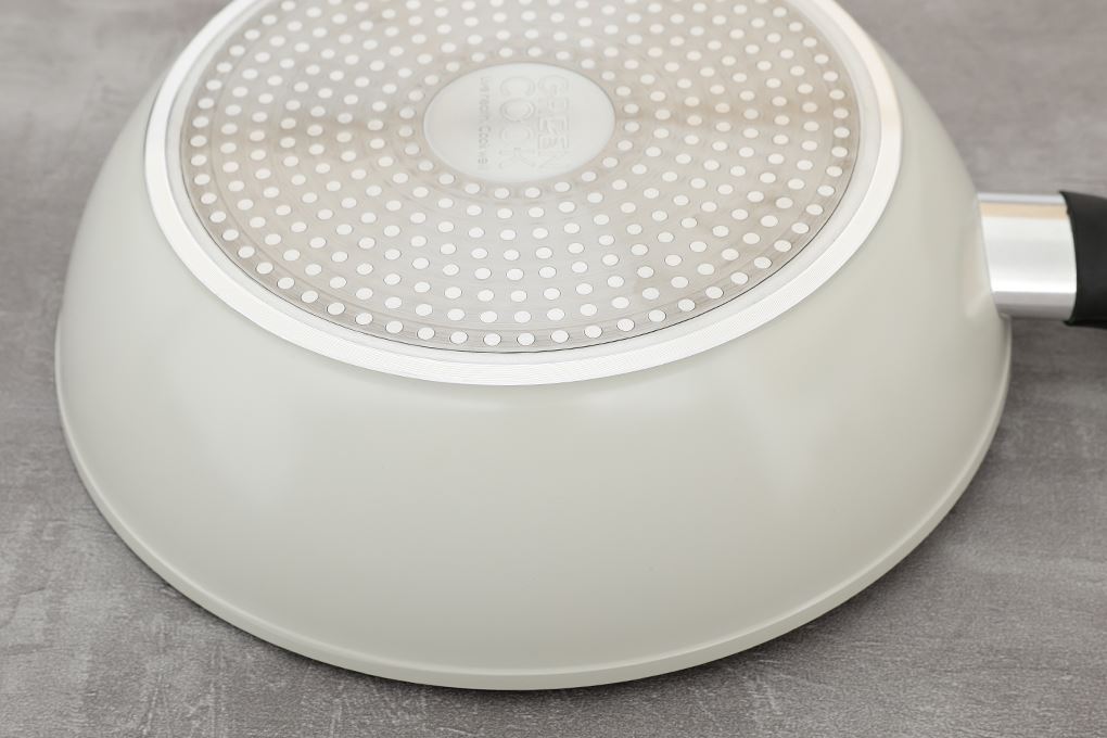 Chảo nhôm sâu chống dính vân đá đáy từ 26 cm Green Cook GCP246-26IH Màu Màu be