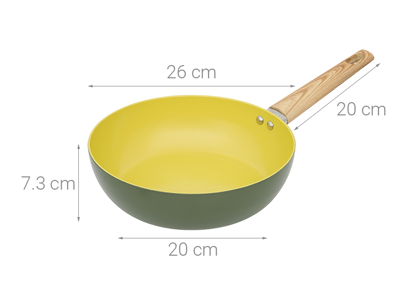 Chảo nhôm sâu chống dính đáy từ 26 cm Elmich Olive classic EL-5978OV26