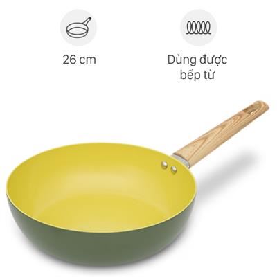 Chảo nhôm sâu chống dính đáy từ 26 cm Elmich Olive classic EL-5978OV26