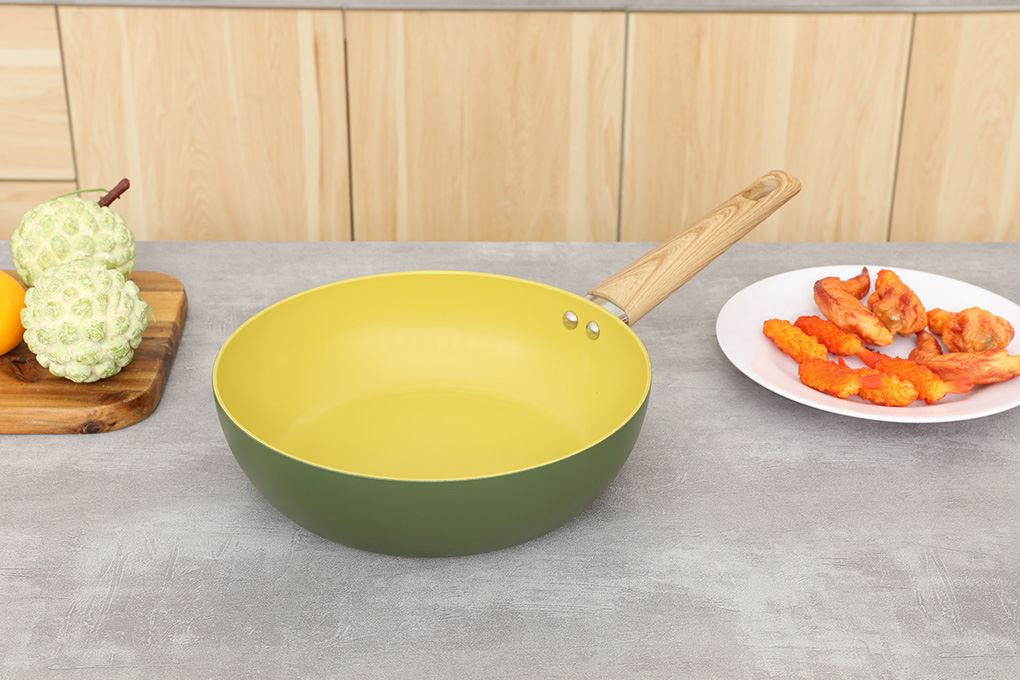 Chảo nhôm sâu chống dính đáy từ 26 cm Elmich Olive classic EL-5978OV26 Màu Xanh