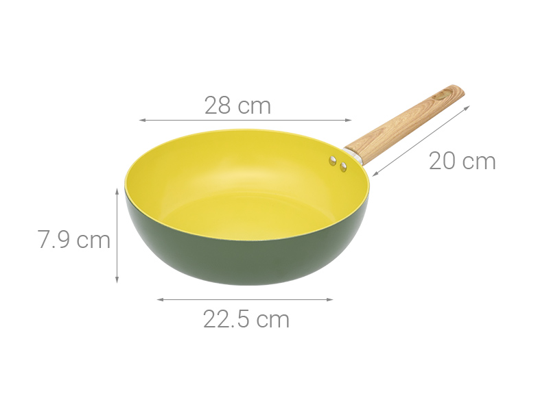 Chảo nhôm sâu chống dính đáy từ 28 cm Elmich Olive classic EL-5978OV28