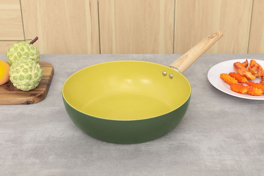 Chảo nhôm sâu chống dính đáy từ 28 cm Elmich Olive classic EL-5978OV28 Màu Xanh