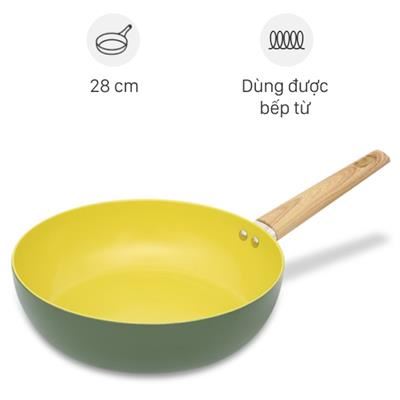 Chảo nhôm sâu chống dính đáy từ 28 cm Elmich Olive classic EL-5978OV28