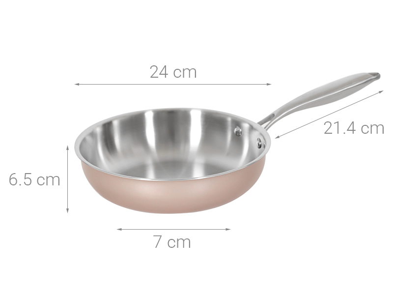 Chảo inox nguyên khối sâu đáy từ 24 cm Green Cook GCP245-24IH