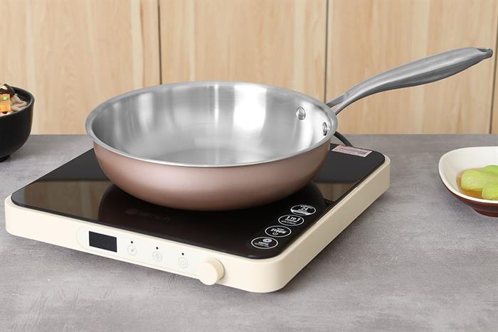 Chảo inox nguyên khối sâu đáy từ 24 cm Green Cook GCP245-24IH