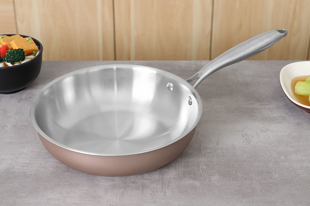 Chảo inox nguyên khối sâu đáy từ 24 cm Green Cook GCP245-24IH Màu Hồng