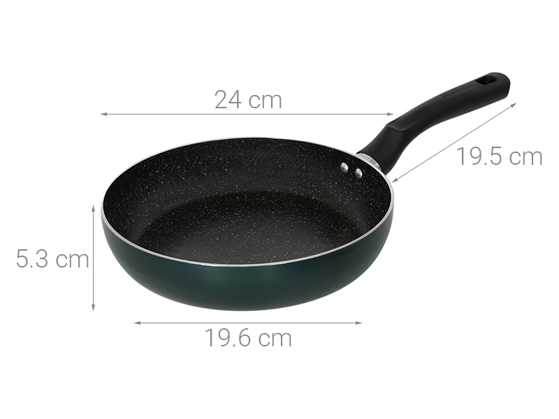 Chảo nhôm chống dính vân đá đáy từ 24 cm Sunhouse Eco SHM24X