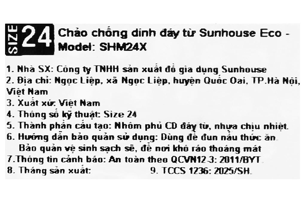 Chảo nhôm chống dính vân đá đáy từ 24 cm Sunhouse Eco SHM24X Màu Xanh