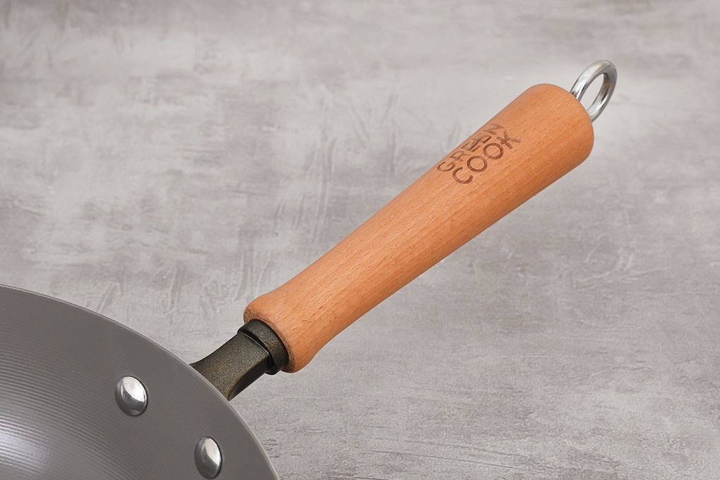 Chảo thép sâu chống dính 28 cm Green cook GCW257-28IH Màu Kem
