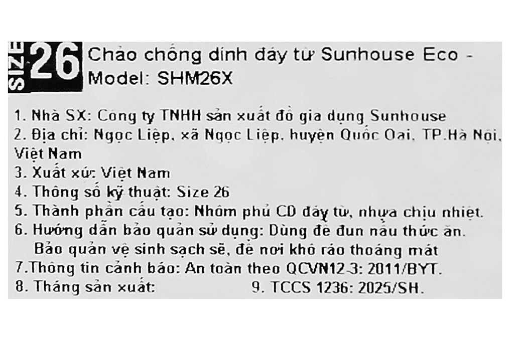 Chảo nhôm chống dính vân đá đáy từ 26 cm Sunhouse Eco SHM26X Màu Xanh