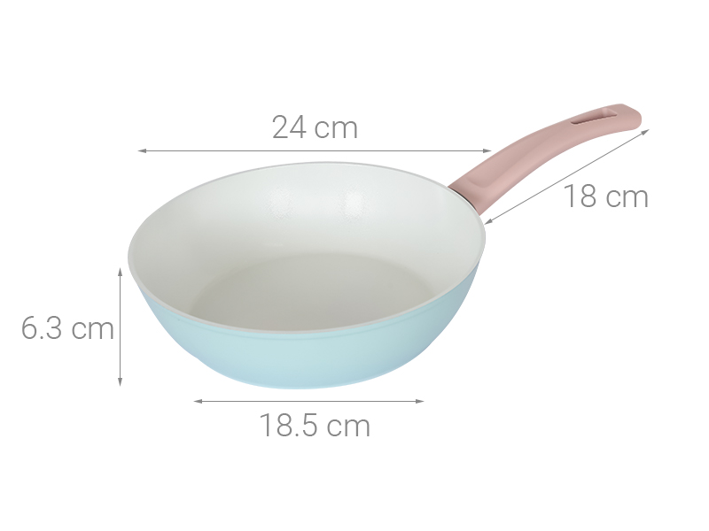 Chảo nhôm sâu chống dính đáy từ 24 cm Delites RFD1024-3