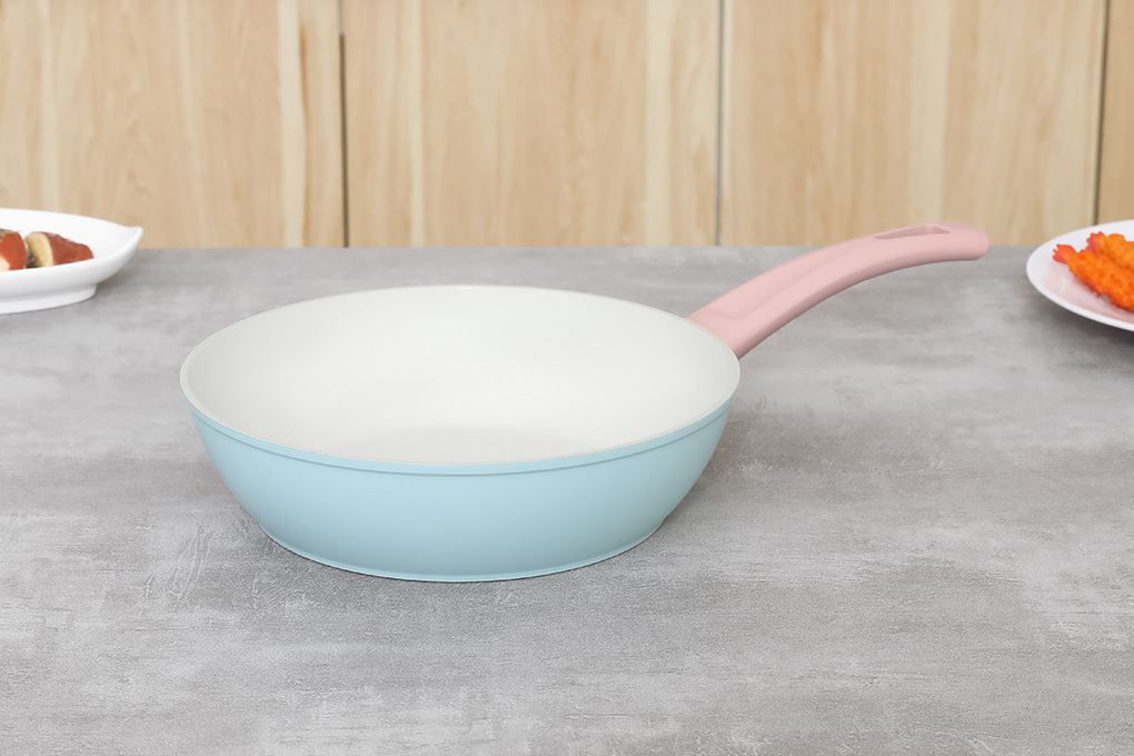 Chảo nhôm sâu chống dính đáy từ 24 cm Delites RFD1024-3 Màu Xanh