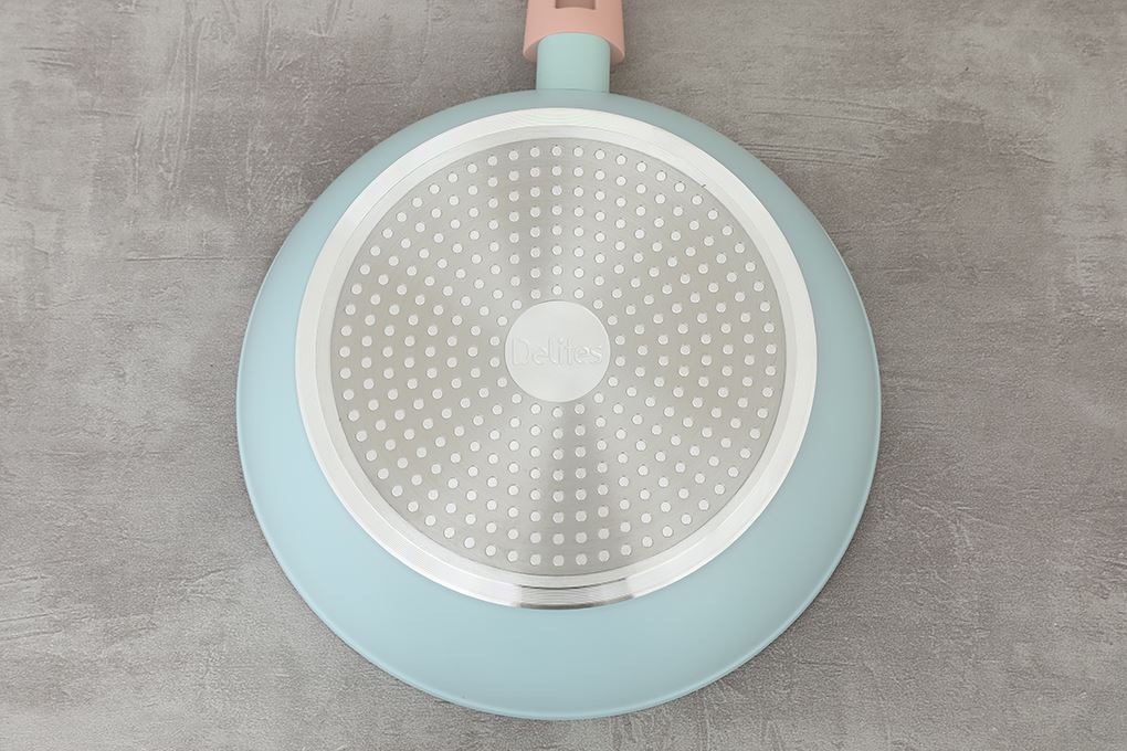 Chảo nhôm sâu chống dính đáy từ 24 cm Delites RFD1024-3 Màu Xanh