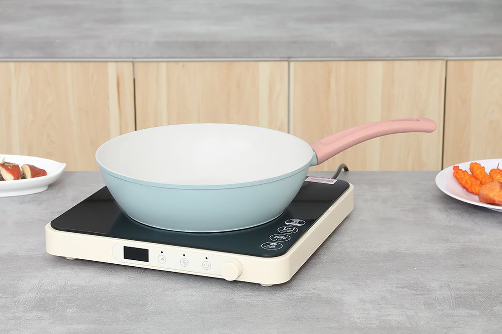 Chảo nhôm sâu chống dính đáy từ 26 cm Delites RFD1026-3 Màu Xanh