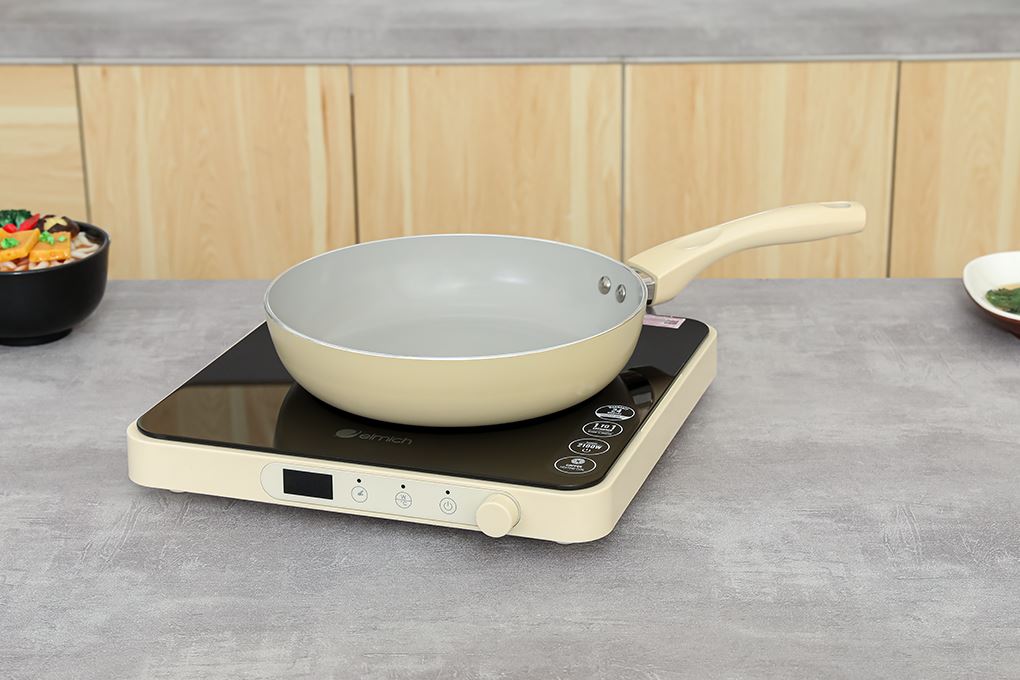 Chảo nhôm chống dính đáy từ 24 cm Elmich EL5985BE24 Màu Màu be