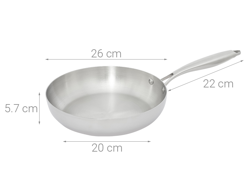Chảo inox đáy từ 26 cm AVA CW-TP001F