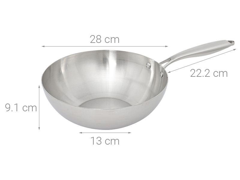 Chảo inox sâu đáy từ 28 cm AVA CW-TP001W