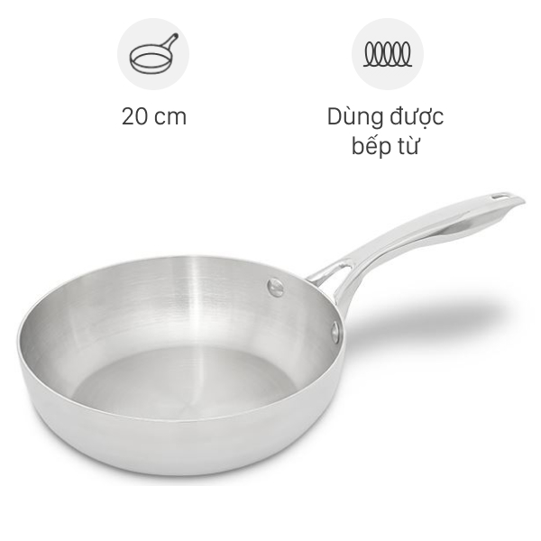 Chảo inox nguyên khối sâu đáy từ Green Cook GCP2518-20IH