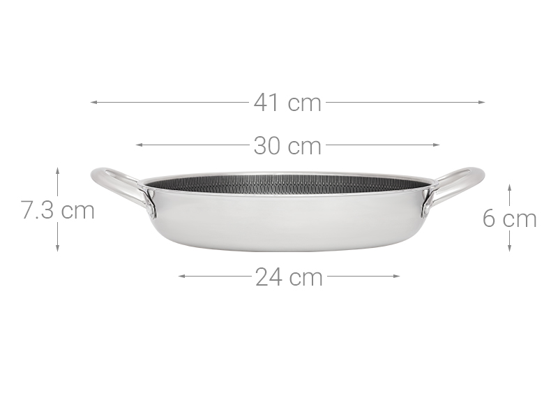 Chảo inox nguyên khối chống dính đáy từ 30 cm AVA TC-TASJG30