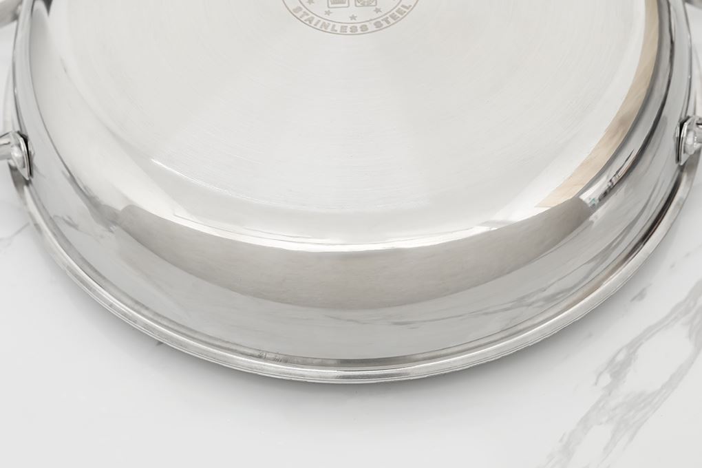 Chảo inox nguyên khối chống dính đáy từ 30 cm AVA TC-TASJG30 Màu Inox
