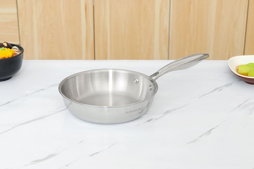 Chảo inox nguyên khối đáy từ 20 cm Sunhouse Healthy IN20X1 - 2