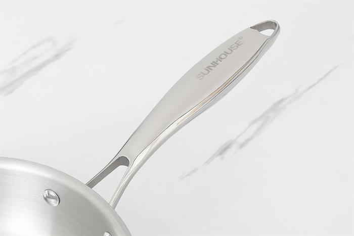 Chảo inox nguyên khối đáy từ 20 cm Sunhouse Healthy IN20X1 Màu Inox