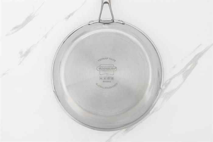 Chảo inox nguyên khối đáy từ 20 cm Sunhouse Healthy IN20X1 Màu Inox