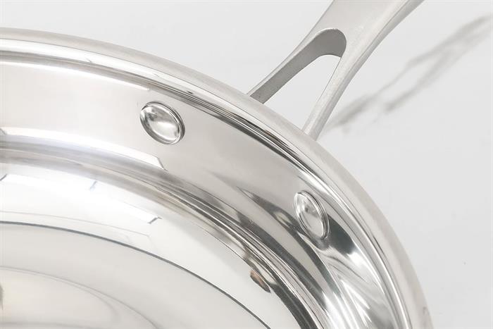 Chảo inox nguyên khối đáy từ 24cm Sunhouse Healthy IN24X2 Màu Inox