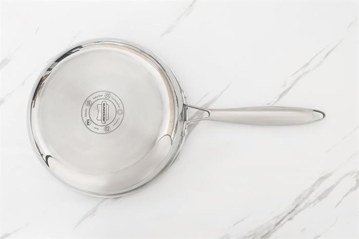 Chảo inox nguyên khối đáy từ 24cm Sunhouse Healthy IN24X2 Màu Inox