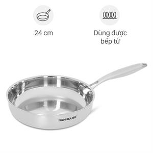Chảo inox nguyên khối đáy từ Sunhouse Healthy IN24X2